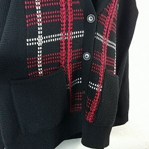 Pendleton Plaid Merino Wool Button Up Cardigan Md